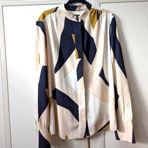 Ann Taylor Geometric Blouse